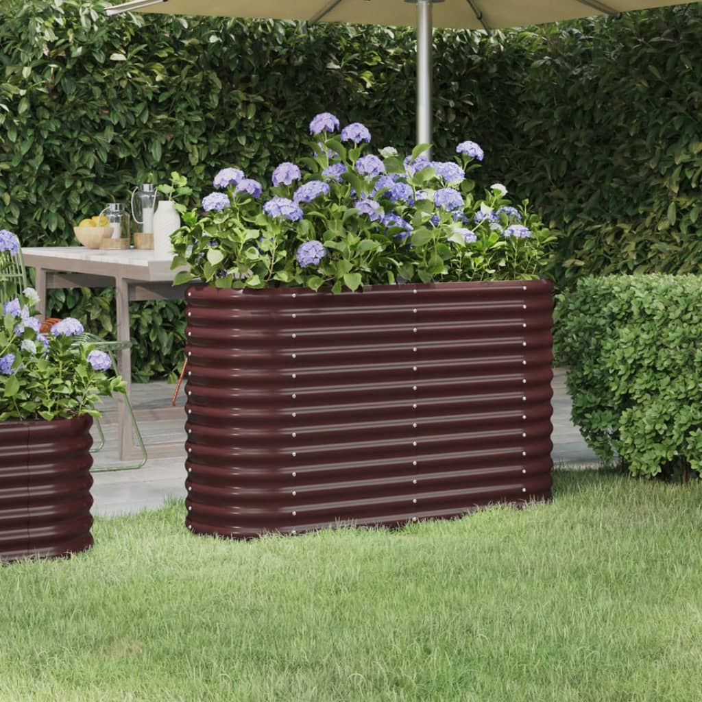 Hochbeet Verzinkter Stahl 114x40x68 cm Braun