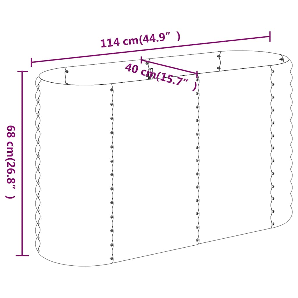 Hochbeet Verzinkter Stahl 114x40x68 cm Anthrazit