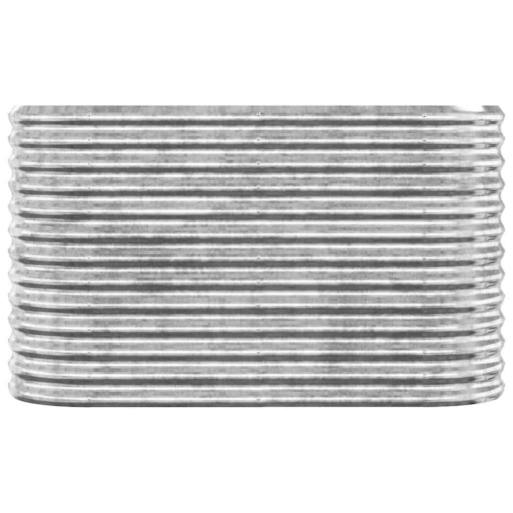 Hochbeet Verzinkter Stahl 114x40x68 cm Silbern