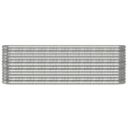 Hochbeet Verzinkter Stahl 224x40x68 cm Silbern