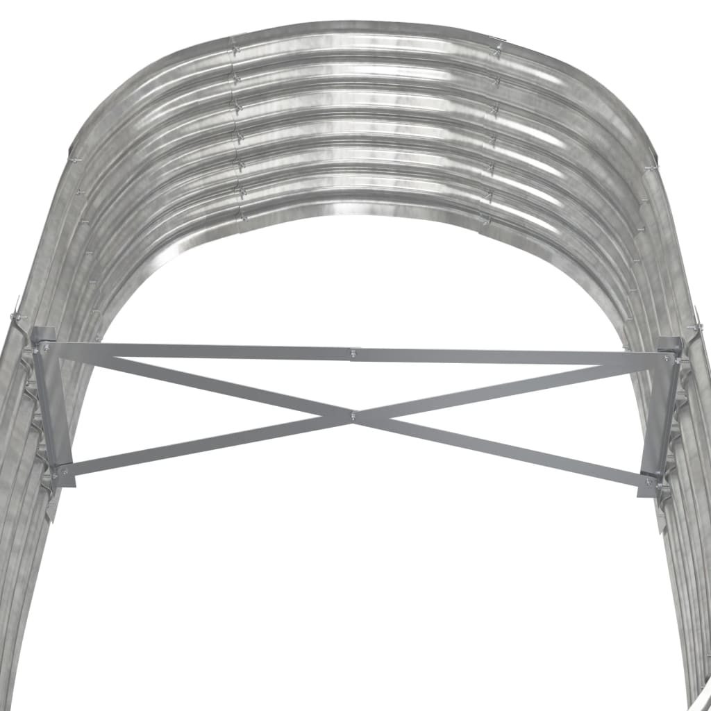 Hochbeet Verzinkter Stahl 152x80x36 cm Silbern