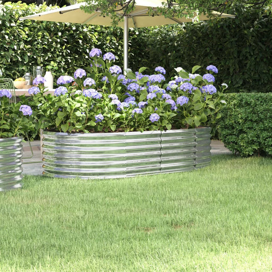 Hochbeet Verzinkter Stahl 152x80x36 cm Silbern