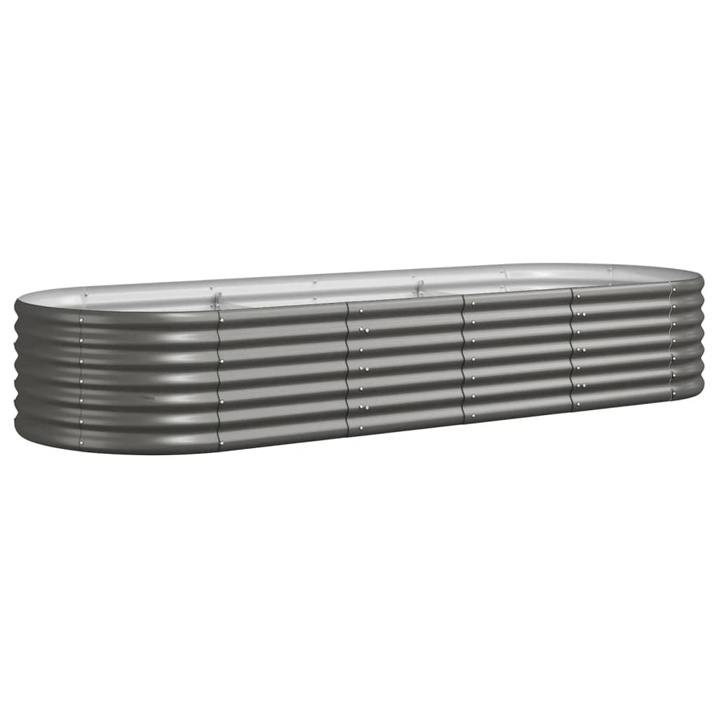 Hochbeet Verzinkter Stahl 224x80x36 cm Grau