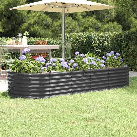Hochbeet Verzinkter Stahl 224x80x36 cm Anthrazit