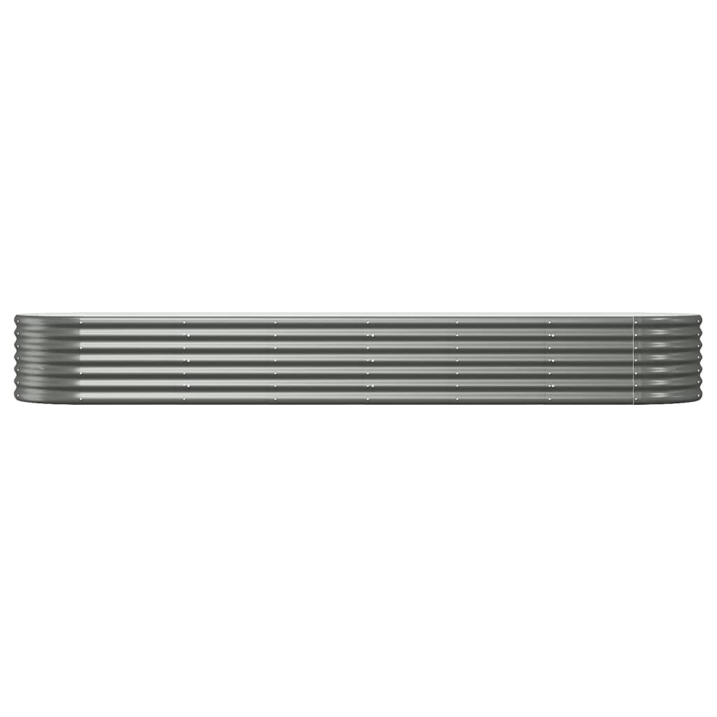 Jardinière surélevée en acier thermolaqué 296x80x36 cm gris