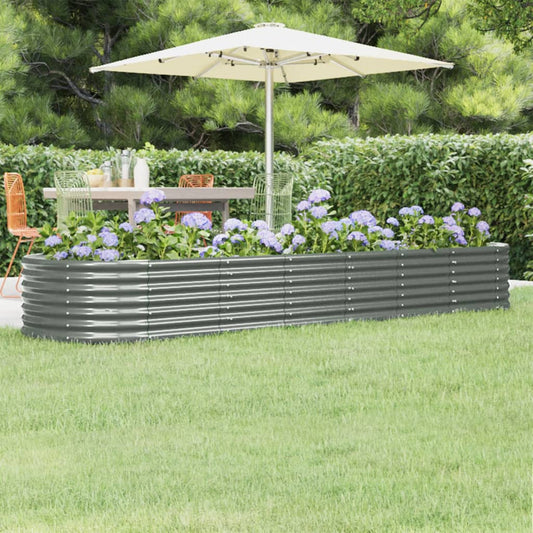 Hochbeet Verzinkter Stahl 296x80x36 cm Grau