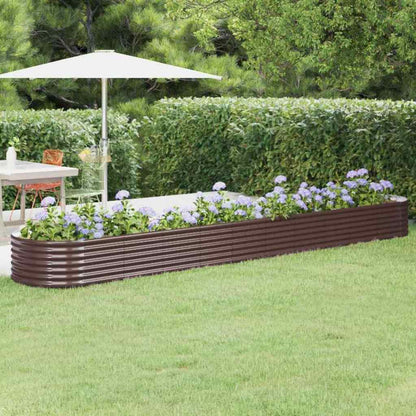 Hochbeet Verzinkter Stahl 440x80x36 cm Braun