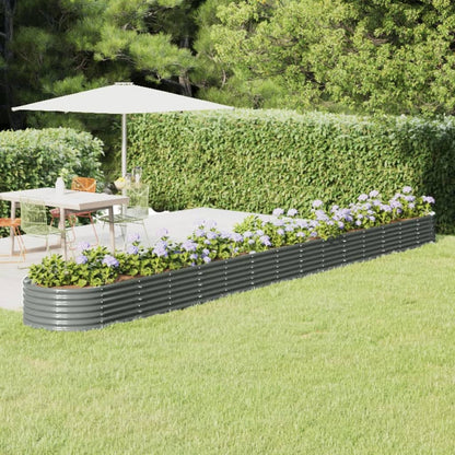 Hochbeet Verzinkter Stahl 620x80x36 cm Grau