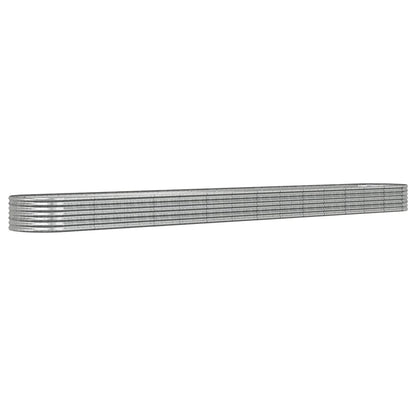 Hochbeet Verzinkter Stahl 620x80x36 cm Silbern
