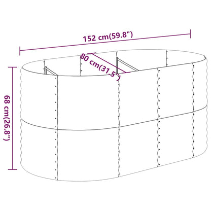 Hochbeet Verzinkter Stahl 152x80x68 cm Grau
