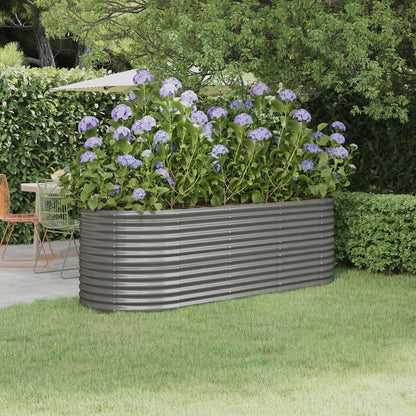 Hochbeet Verzinkter Stahl 224x80x68 cm Grau