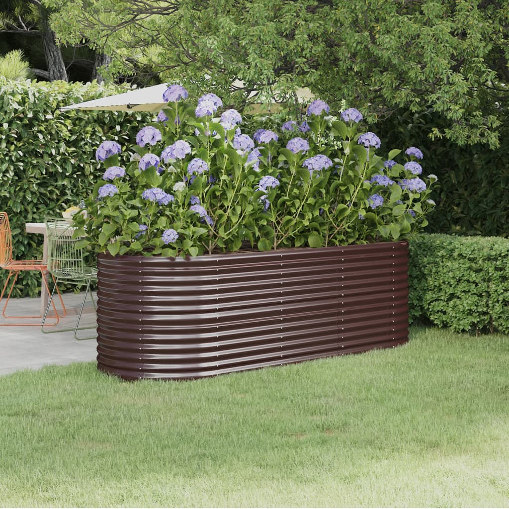 Hochbeet Verzinkter Stahl 224x80x68 cm Braun