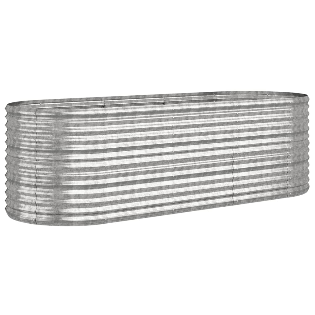 Hochbeet Verzinkter Stahl 224x80x68 cm Silbern