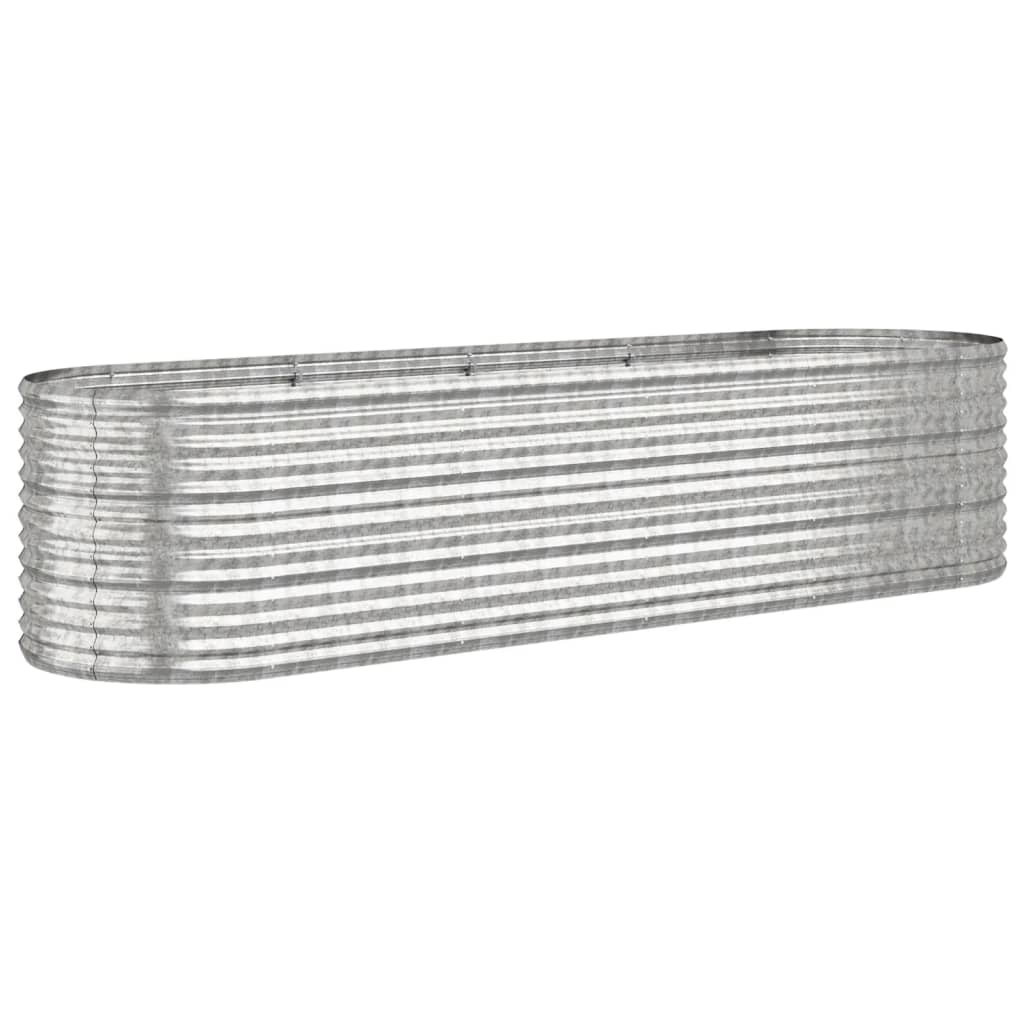 Jardinière surélevée en acier thermolaqué 296x80x68 cm argent