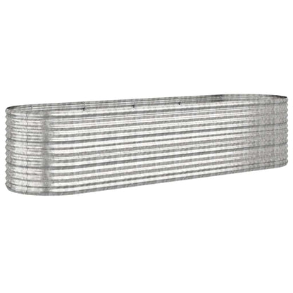 Hochbeet Verzinkter Stahl 296x80x68 cm Silbern