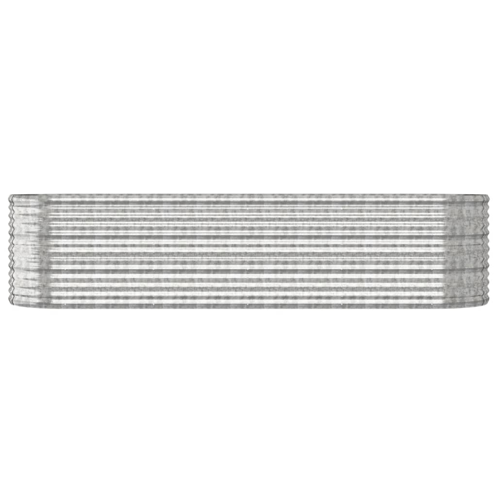 Jardinière surélevée en acier thermolaqué 296x80x68 cm argent
