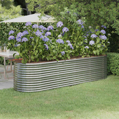 Hochbeet Verzinkter Stahl 296x80x68 cm Silbern