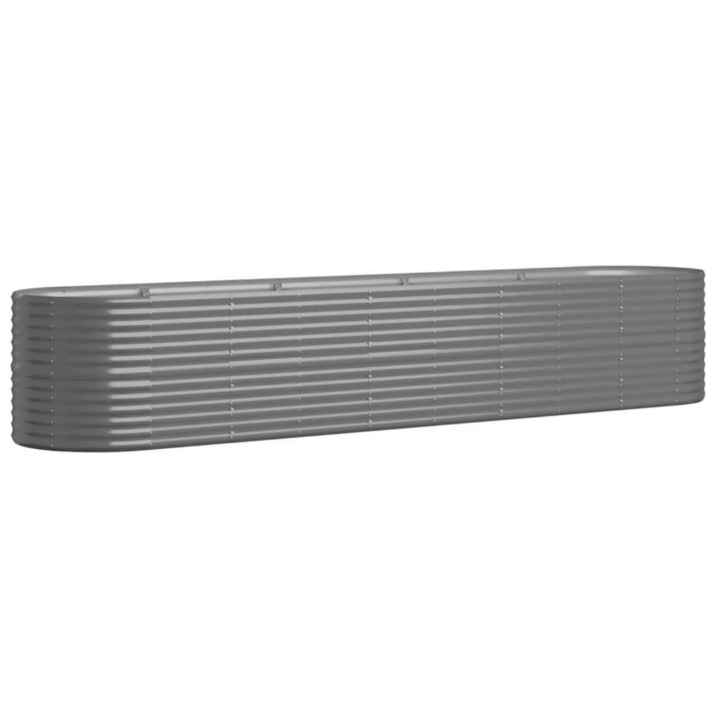 Hochbeet Verzinkter Stahl 368x80x68 cm Grau