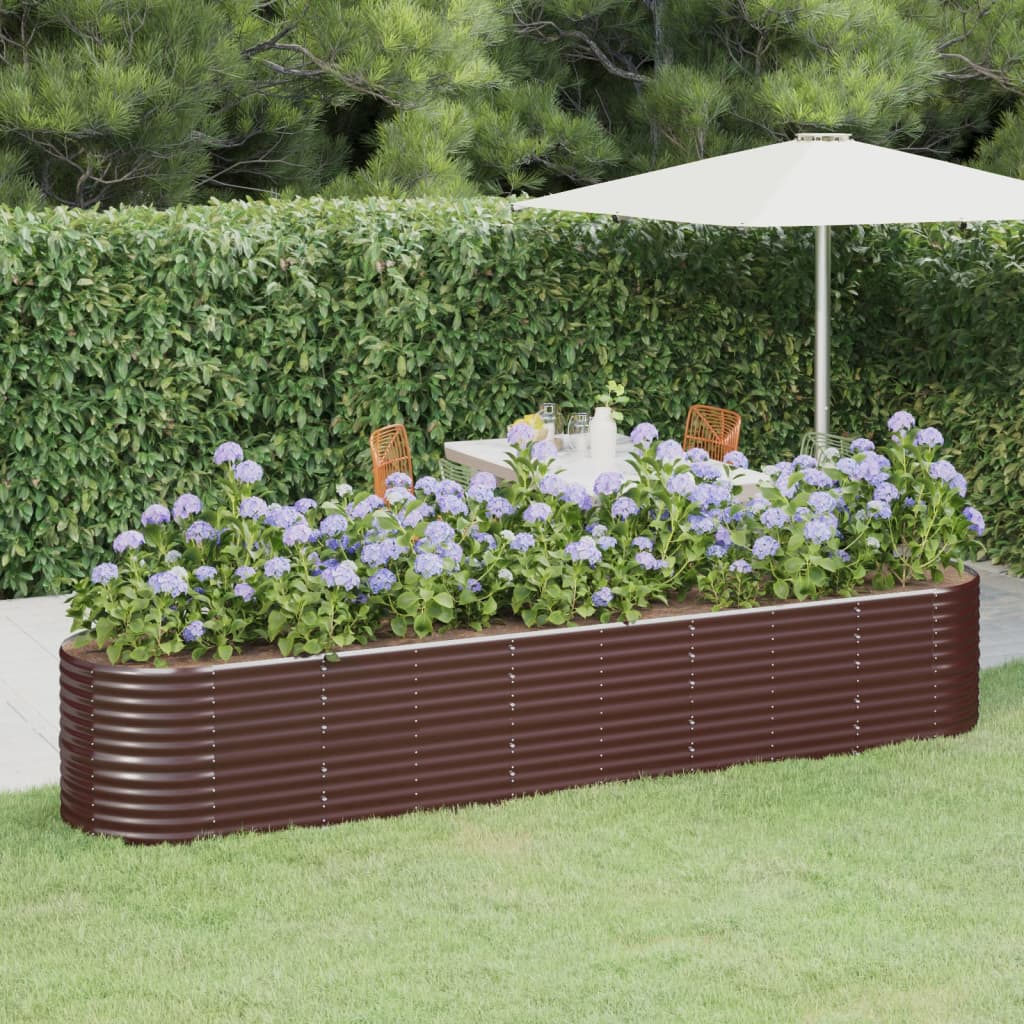 Hochbeet Verzinkter Stahl 368x80x68 cm Braun