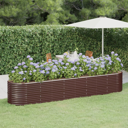 Hochbeet Verzinkter Stahl 368x80x68 cm Braun