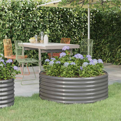 Hochbeet Verzinkter Stahl 100x100x36 cm Grau