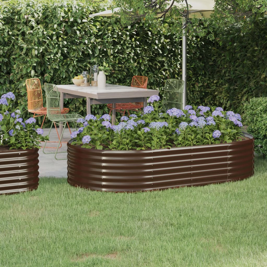Hochbeet Verzinkter Stahl 175x100x36 cm Braun
