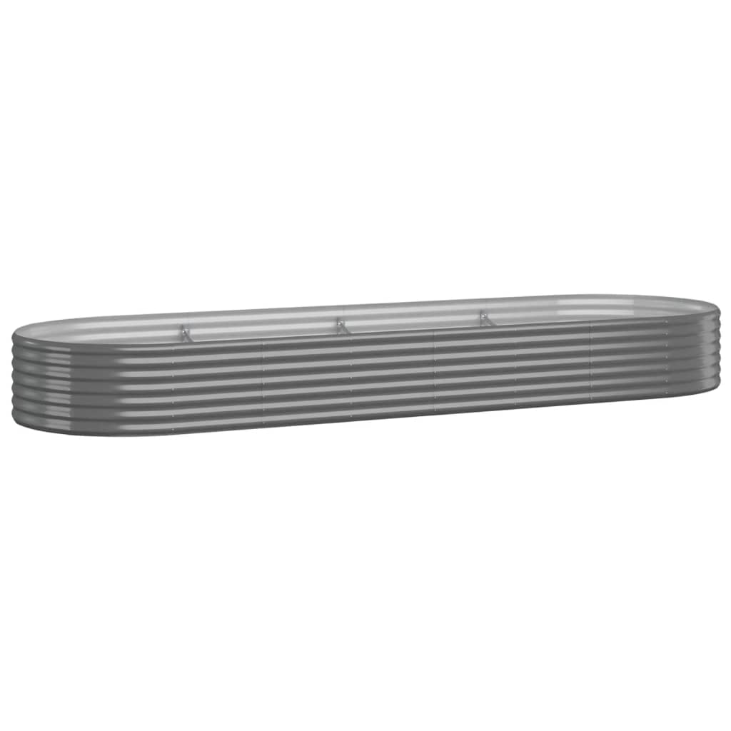 Jardinière surélevée en acier thermolaqué 322x100x36 cm gris