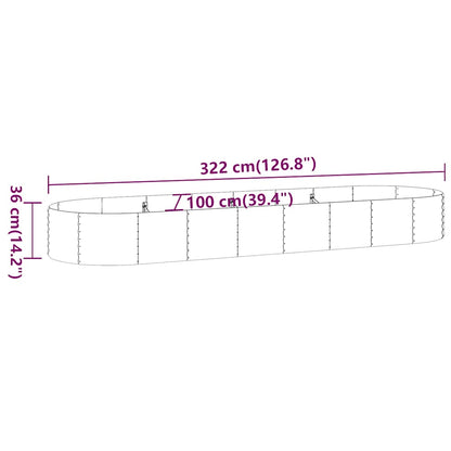 Hochbeet Verzinkter Stahl 322x100x36 cm Anthrazit