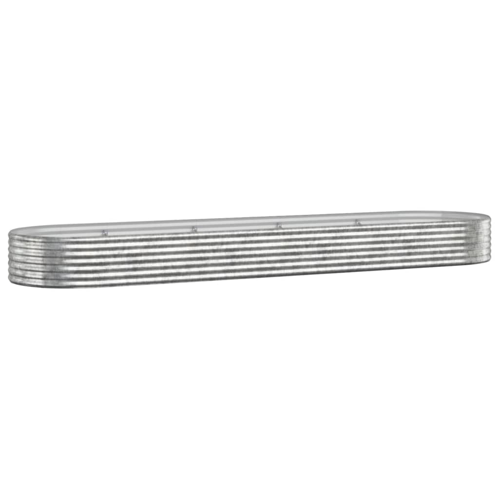 Hochbeet Verzinkter Stahl 396x100x36 cm Silbern