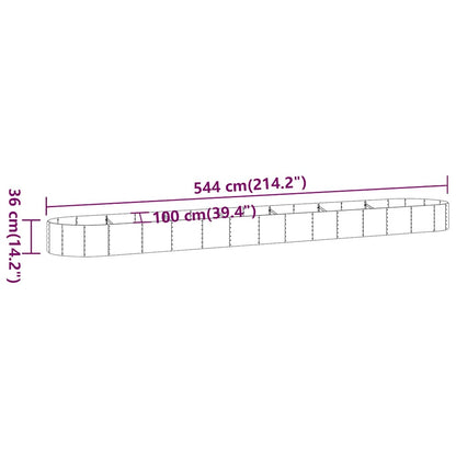 Hochbeet Verzinkter Stahl 544x100x36 cm Anthrazit