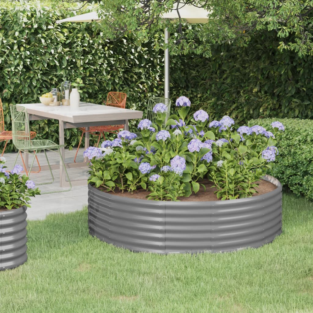 Hochbeet Verzinkter Stahl 140x140x36 cm Grau
