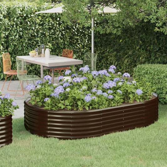 Hochbeet Verzinkter Stahl 214x140x36 cm Braun