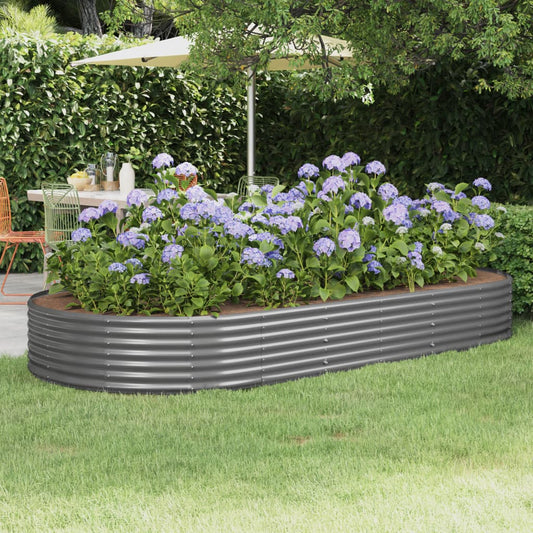 Hochbeet Verzinkter Stahl 296x140x36 cm Grau