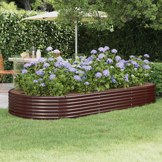 Hochbeet Verzinkter Stahl 296x140x36 cm Braun