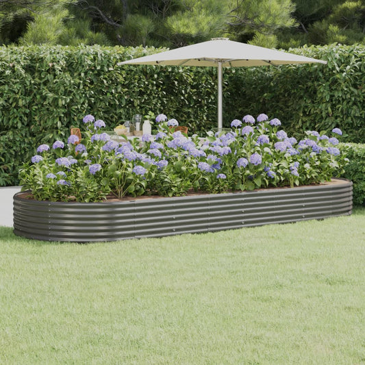 Hochbeet Verzinkter Stahl 373x140x36 cm Grau