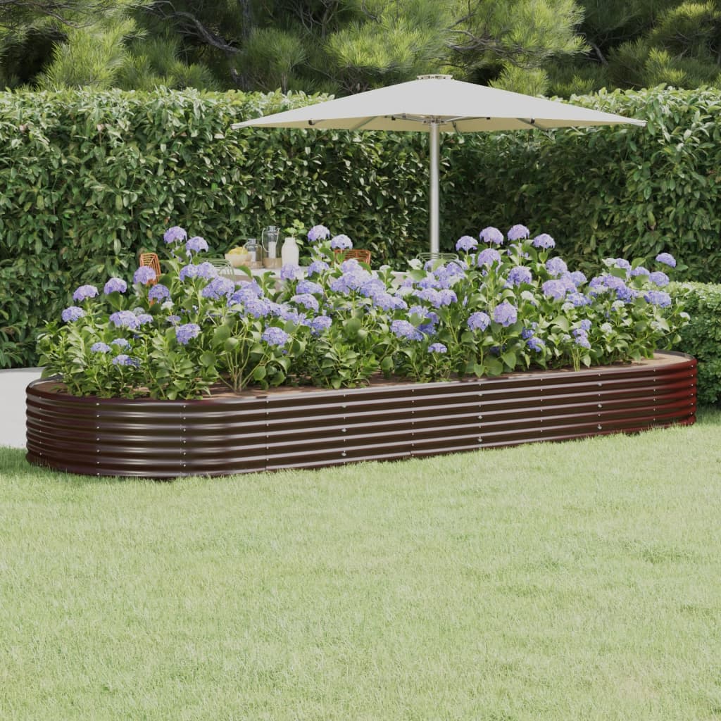 Hochbeet Verzinkter Stahl 373x140x36 cm Braun