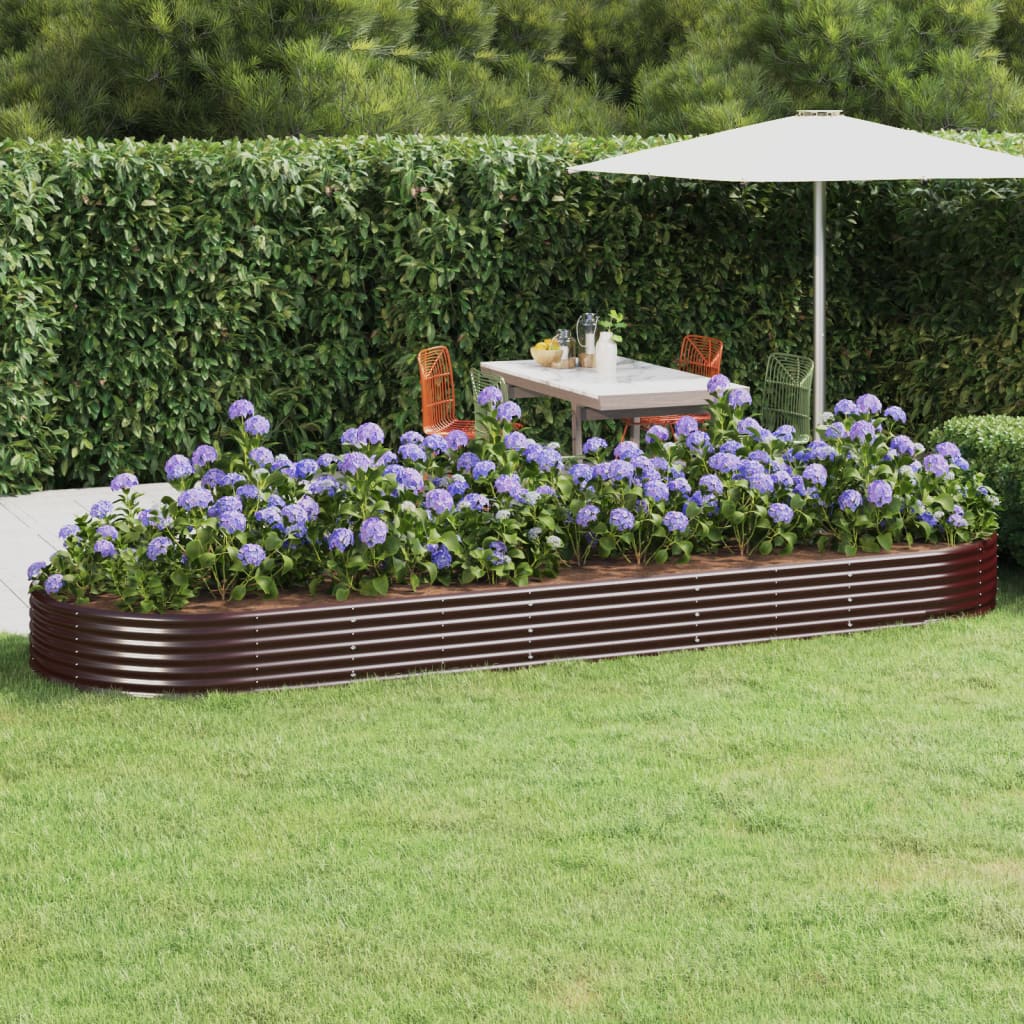 Hochbeet Verzinkter Stahl 450x140x36 cm Braun