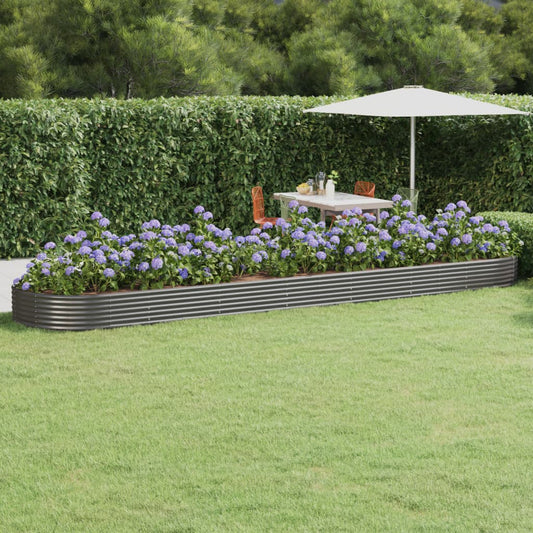 Hochbeet Verzinkter Stahl 600x140x36 cm Grau