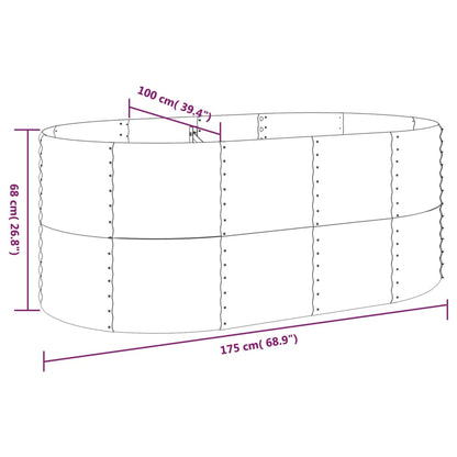 Hochbeet Verzinkter Stahl 175x100x68 cm Grau
