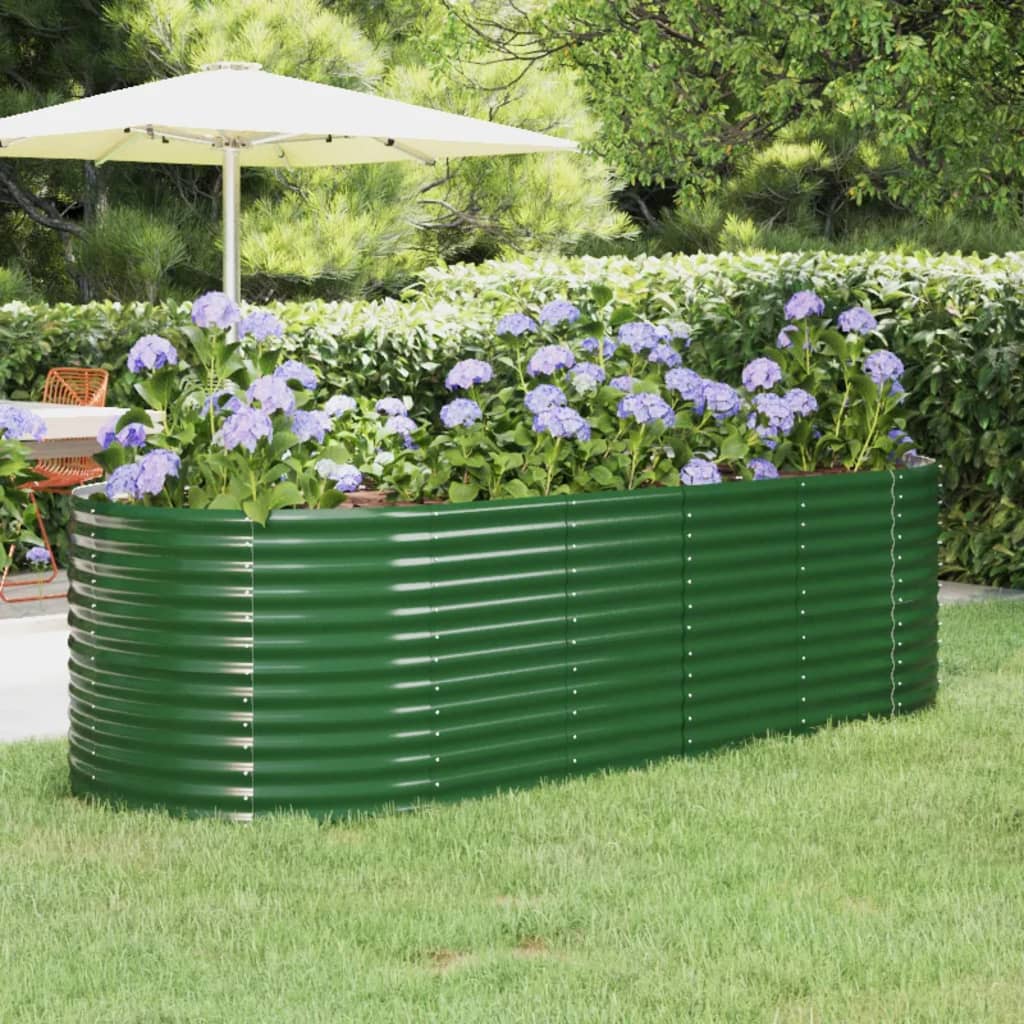 Jardinière surélevée en acier thermolaqué 249x100x68 cm vert
