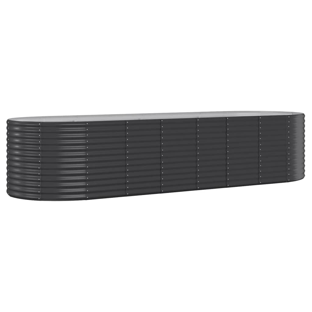Jardinière surélevée en acier thermolaqué 322x100x68 cm anthracite