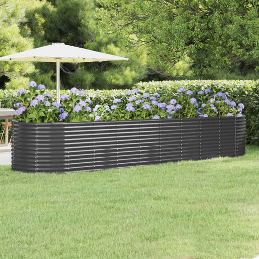 Hochbeet Verzinkter Stahl 396x100x68 cm Anthrazit
