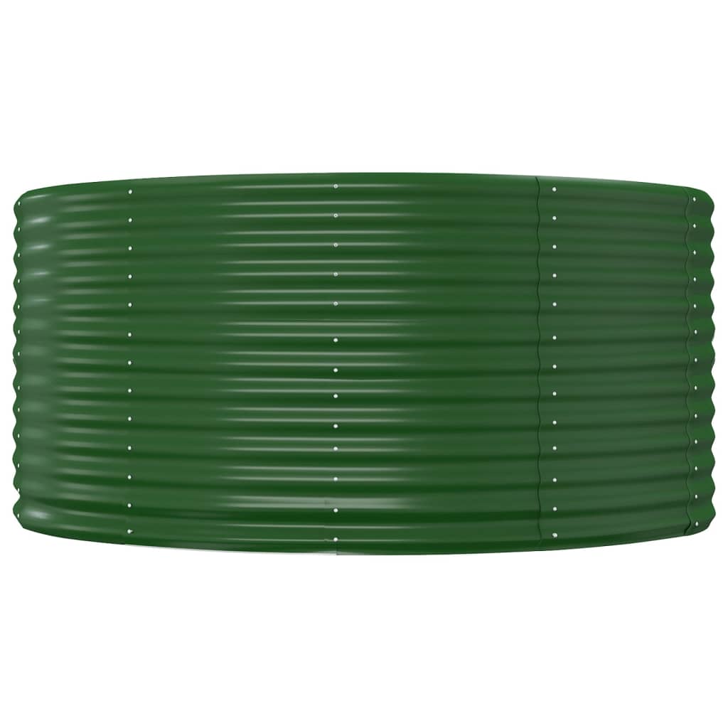 Garten-Hochbeet Grün 140 x 140 x 68 cm Verzinkter Stahl