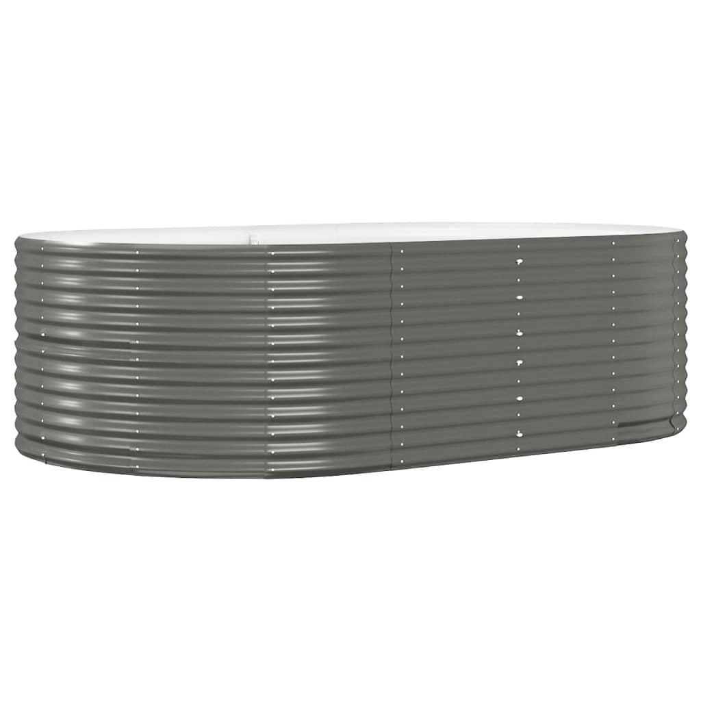 Hochbeet Grau 212x140x68 cm Verzinkter Stahl
