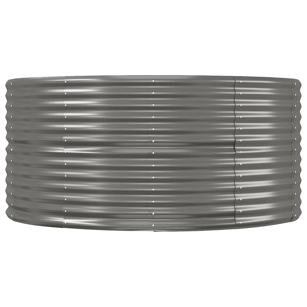 Hochbeet Grau 212x140x68 cm Verzinkter Stahl