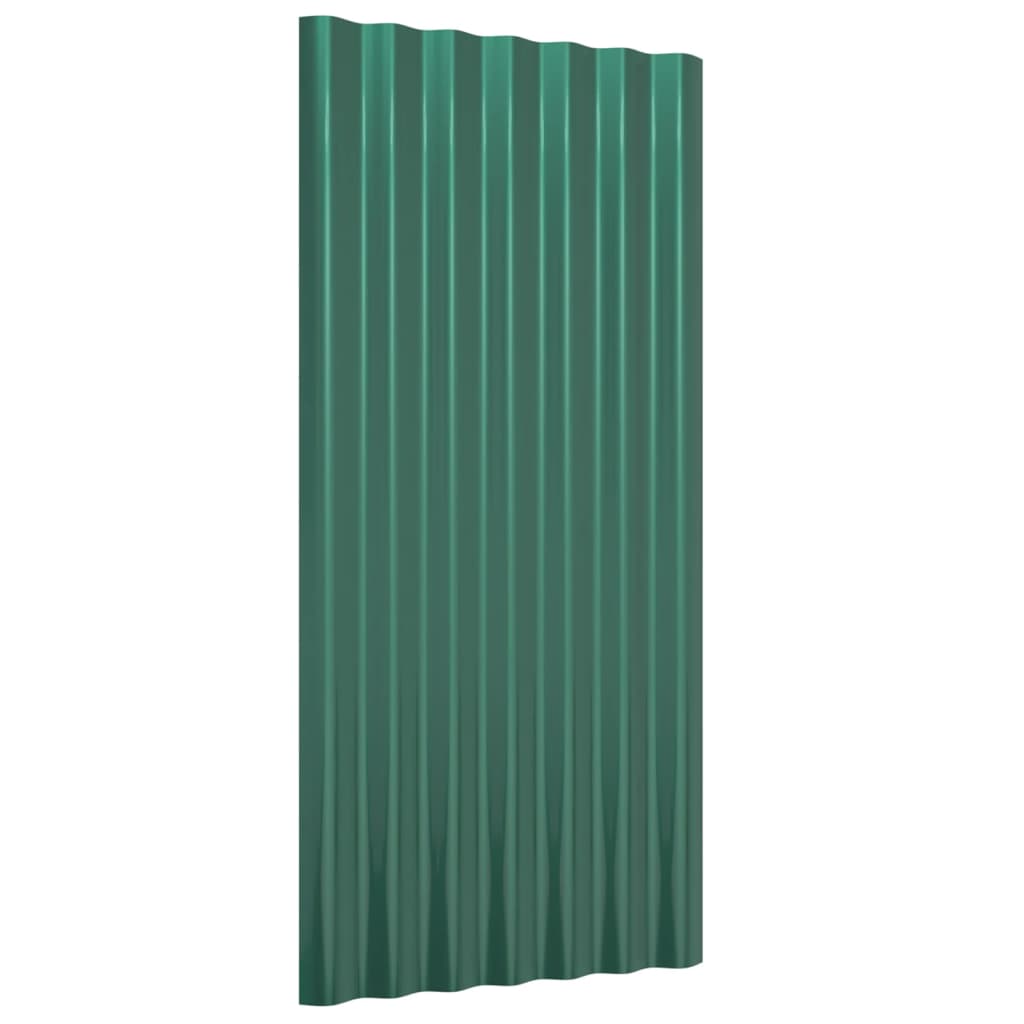 Dachpaneele 12 Stk. Verzinkter Stahl Grün 80x36 cm