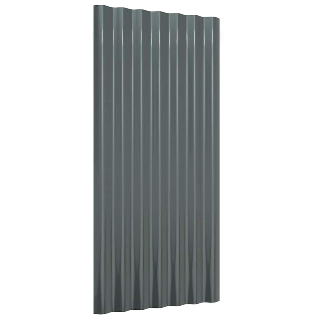 Dachpaneele 12 Stk Verzinkter Stahl Anthrazit 80x36 cm