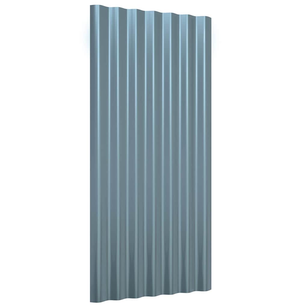 Dachpaneele 36 Stk. Verzinkter Stahl Grau 80x36 cm