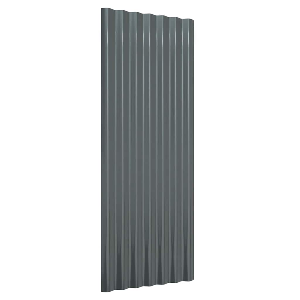 Dachpaneele 12 Stk Verzinkter Stahl Anthrazit 100x36cm
