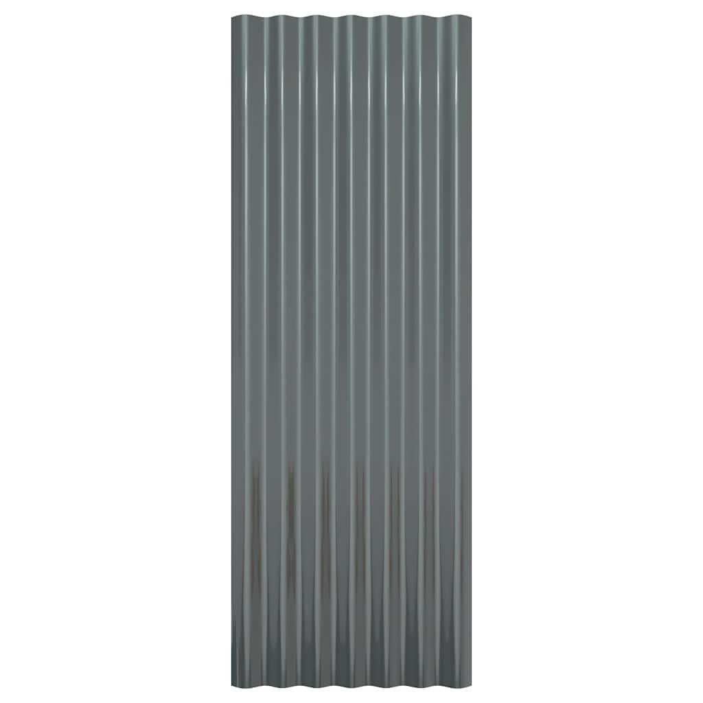 Dachpaneele 12 Stk Verzinkter Stahl Anthrazit 100x36cm